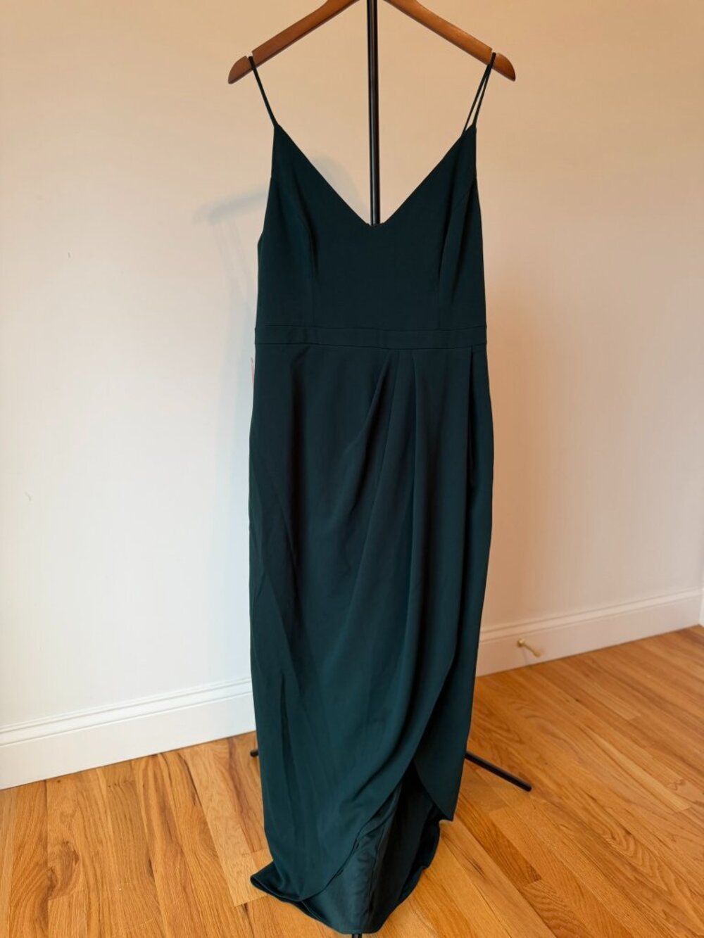 NWT BHLDN CARON V-NECK STRETCH CREPE DRESS IN DARK EMERALD (SIZE US 18)